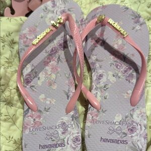 Havaianas LoveShackFancy Pink Floral Sandals limited editions